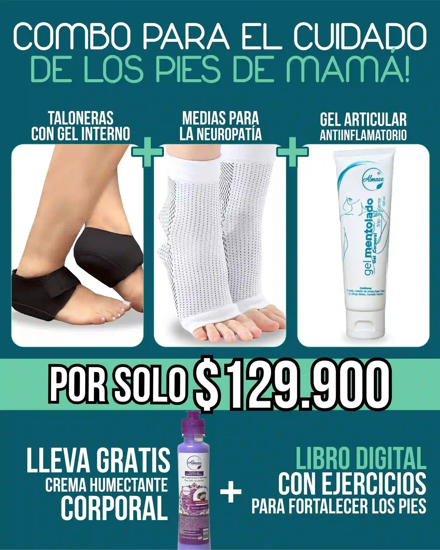 👣 Combo 2 Cuidado Premium para los Pies de Mamá + Regalos Exclusivos 🎁 + Envío Gratis